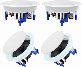 Herdio 5.25 Flush Mount Bluetooth Ceiling Speaker System Max Power 600 Watts Great for Humid Indoor Outdoor, Kitchen,Bedroom,Bathroom,Home Theater,Covered Porches(4 Pcs) soundbar,TV speaker bar,home theater soundbar,
