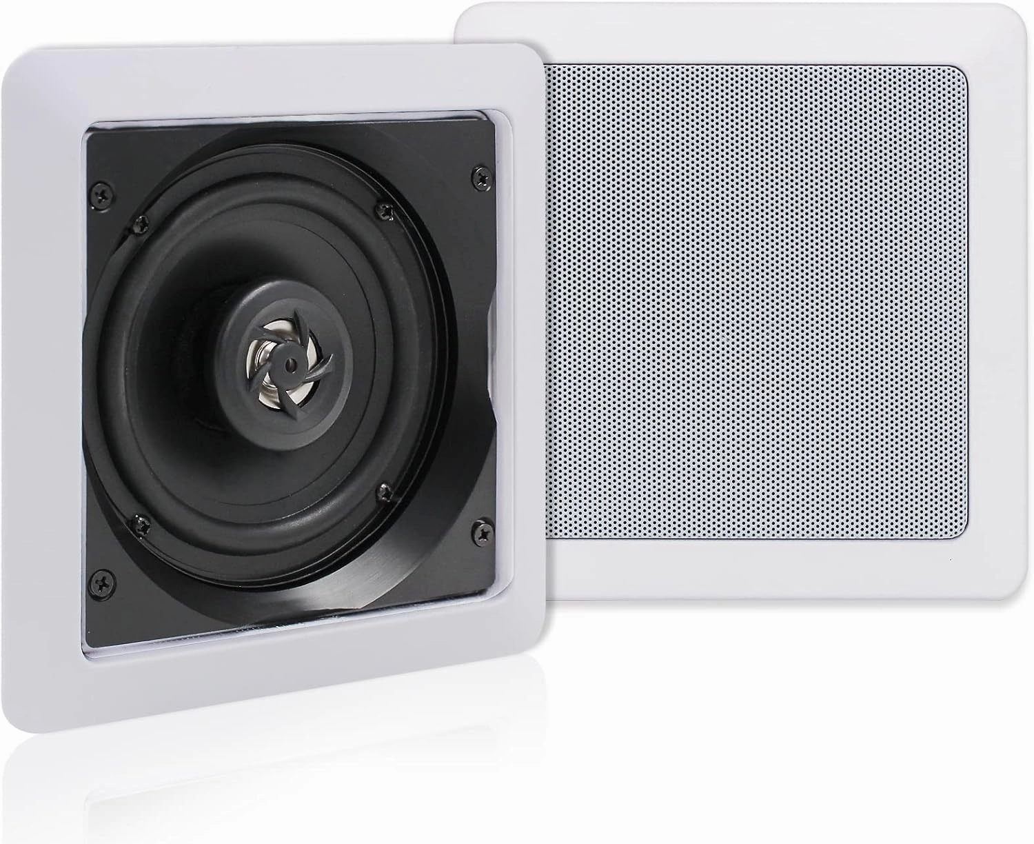 Herdio 5.25 Inch Passive Ceiling Speakers Pair, 160W 2-Way in Wall Speaker, Square Flush Mount Speakers for Home Theater, Living Room, Office soundbar,TV speaker bar,home theater soundbar,