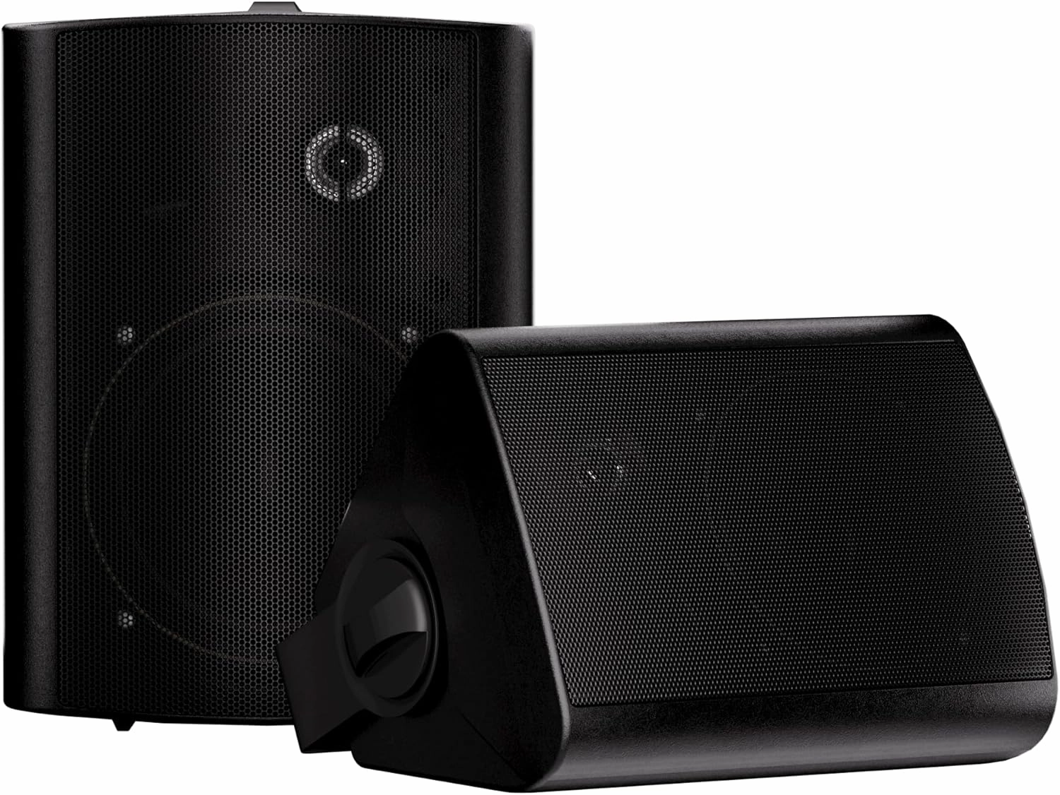Herdio 5.25 Inches Passive Outdoor Speakers Wired Waterproof, 300 Watts Wall Mount Speakers All Weather for Patio Indoor Deck Countryard (1 Pair, Black) outdoor speakers,weatherproof speakers,patio audio system,
