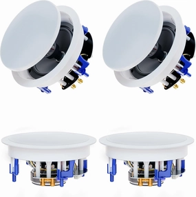 Herdio 6.5'' 640Watts 2-Way Bluetooth Ceiling Speakers Package Great for Home Theater System, Living Room,Office,Flush Mount Wired(4 Speakers) soundbar,TV speaker bar,home theater soundbar,