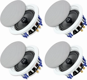 Herdio 6.5 inch 640 Watts Ceiling Speakers 2 Way Flush Mount Passive for Office,Kitchen,Living Room,Bathroom(4 Speakers) soundbar,TV speaker bar,home theater soundbar,