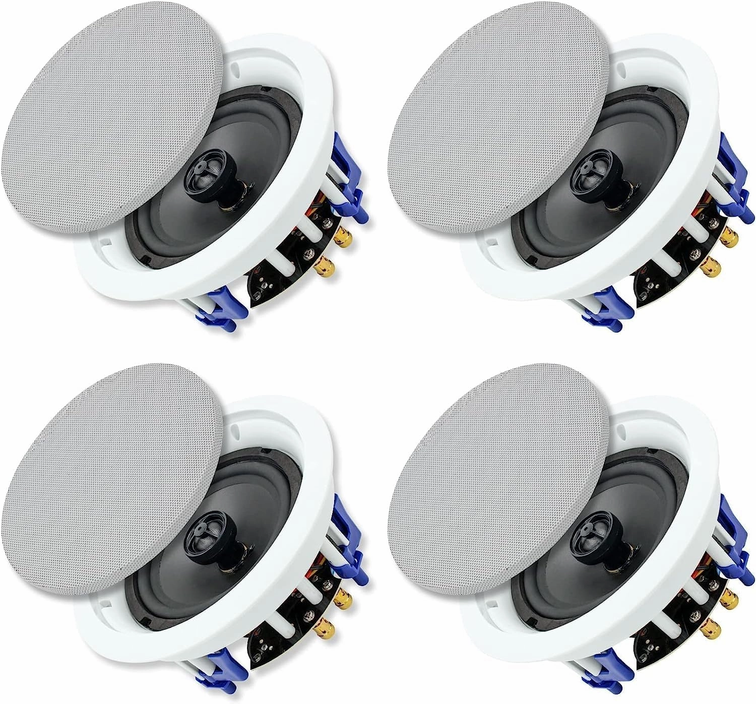 Herdio 6.5 inch 640 Watts Ceiling Speakers 2 Way Flush Mount Passive for Office,Kitchen,Living Room,Bathroom(4 Speakers) soundbar,TV speaker bar,home theater soundbar,