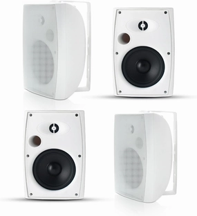 Herdio 6.5 Inch 800W Passive Outdoor Speakers Wired Waterproof 2-Way Wall Mounted Speakers with Bass Suitable for Patio Pool Deck Porch Backyard Indoor Home (2 Pairs, White) powered subwoofer,home theater subwoofer,deep bass speaker,