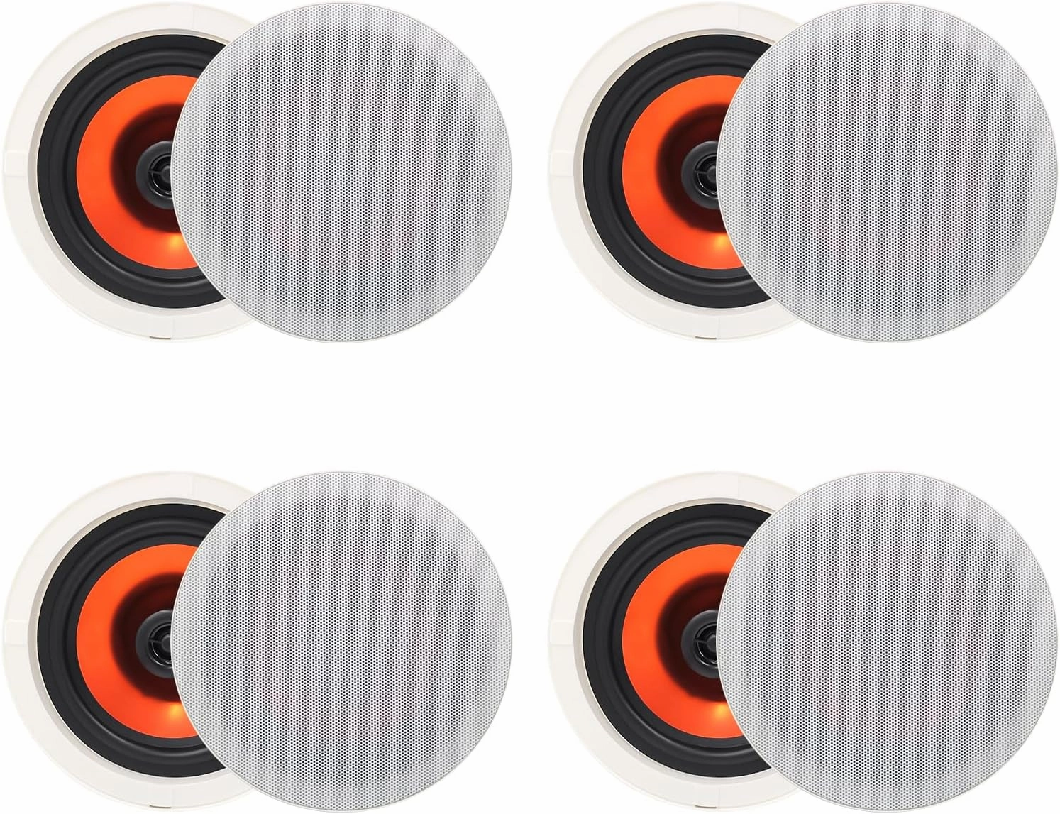 Herdio in Ceiling Speakers, 6.5 Inch 600 Watts Flush Mount Passive Wired for Bathroom, Kitchen,Living Room,Office(4 Speakers) soundbar,TV speaker bar,home theater soundbar,