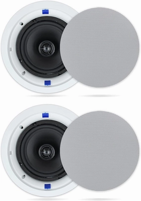 Herdio Passive Ceiling Speakers 6.5 Inch, 320W 2-Way Round Flush Mount Speakers, Easy to Install, Suitable for Home Theater Living Room Bathroom Office, (White, Pair) soundbar,TV speaker bar,home theater soundbar,