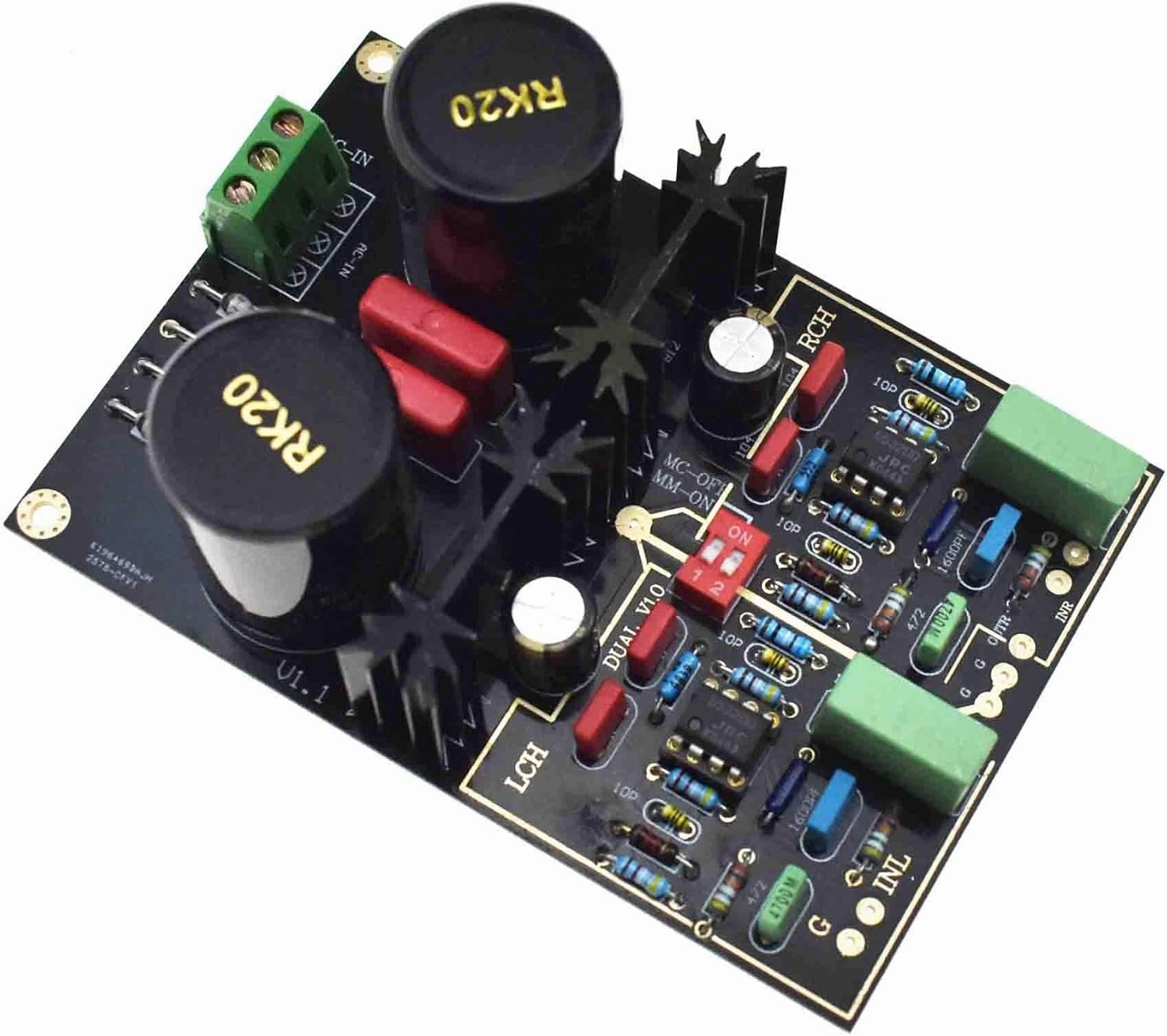 Hi-Fi Germany DUAL Phono Turntable Preamp Moving Magnet MM/MCLP Vinyl Preamplifier Board LME49720NA NE5532 DIY kit (NE5532)