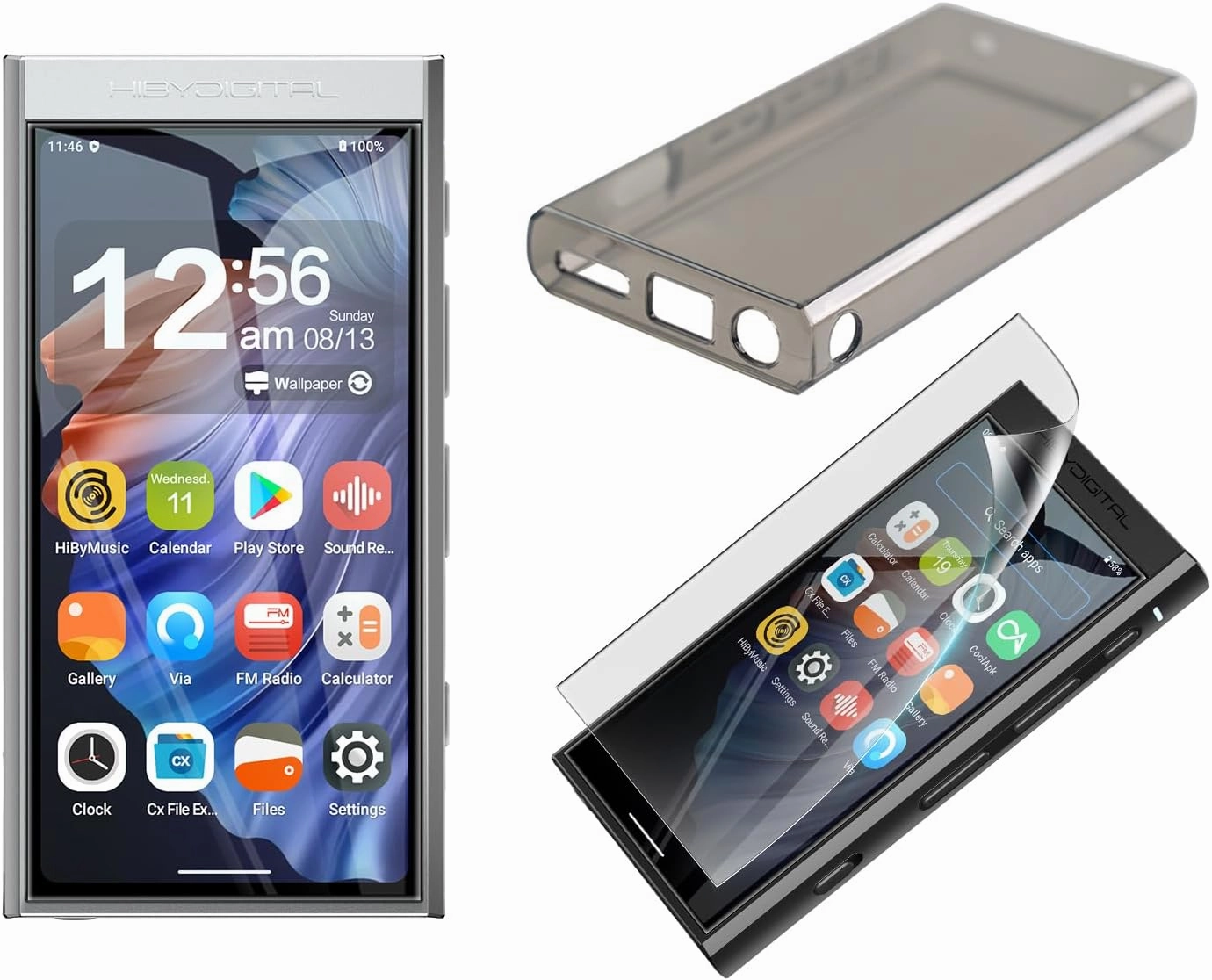 HiBy Digital M300 Android MP3 Player & Accessories Set (Silver) hi-res portable player,digital audio player,DAP lossless,