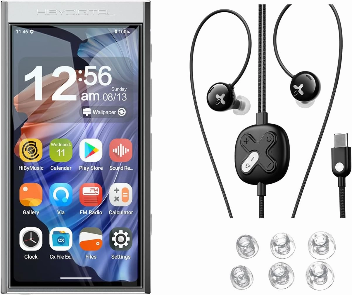 HiBy Digital M300 Android MP3 Player & HiBy Digital Xeno IEMs & HiBy WG01 Earbud Tips(Silver) hi-res portable player,digital audio player,DAP lossless,