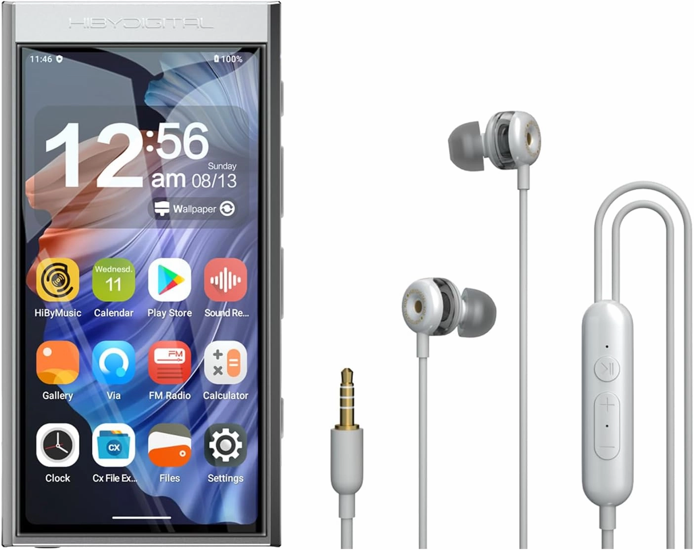 HiBy Digital M300 Android MP3 Player & HiBy Digital XOE Earphones (Silver) hi-res portable player,digital audio player,DAP lossless,