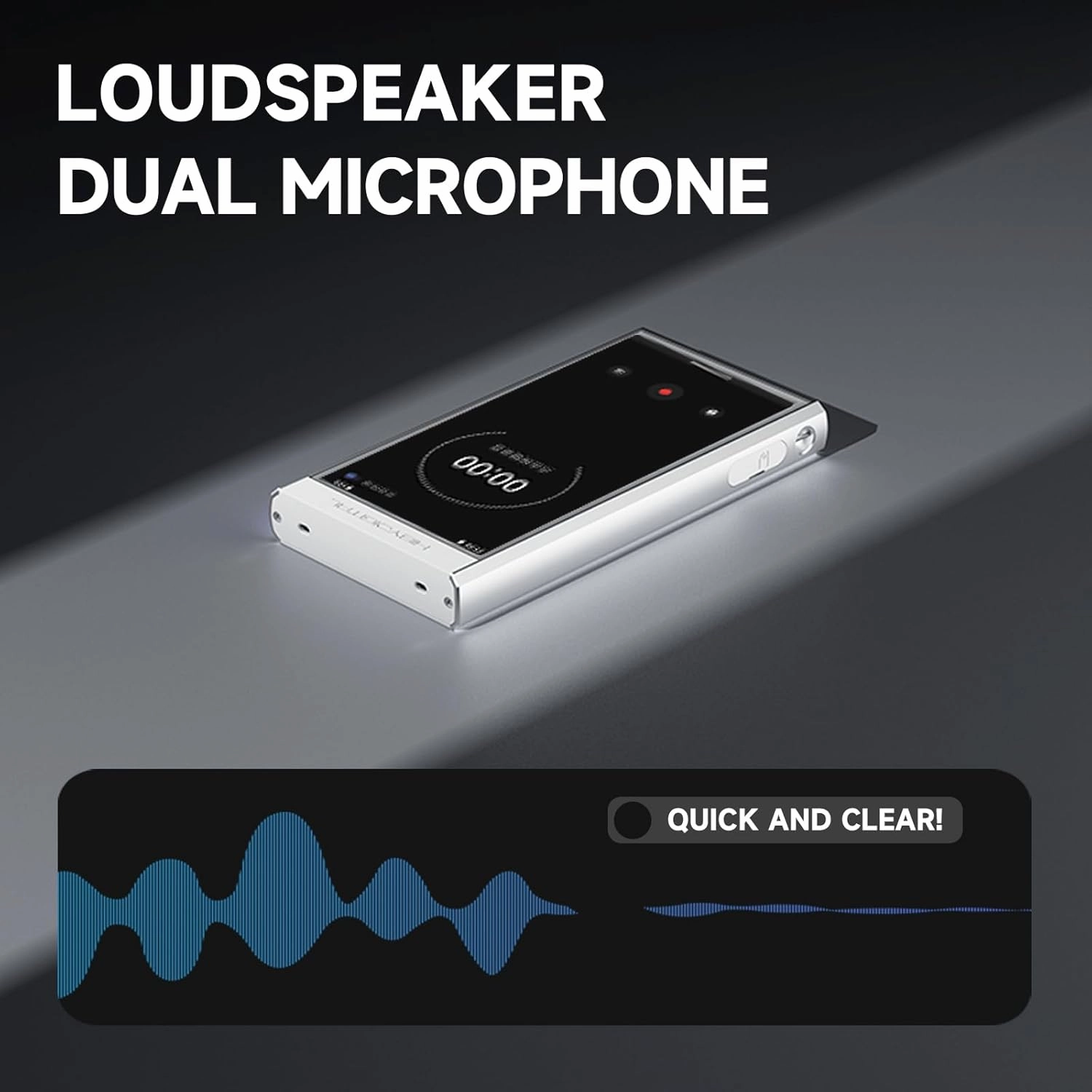 HiBy Digital M300 Music Player with Speaker Android 13 OS SD665 Soc Bluetooth WiFi and FM 1280x640 Resolution IPS Display Supports PCM768k DSD256 32G 2TB Expandable Memory Silver