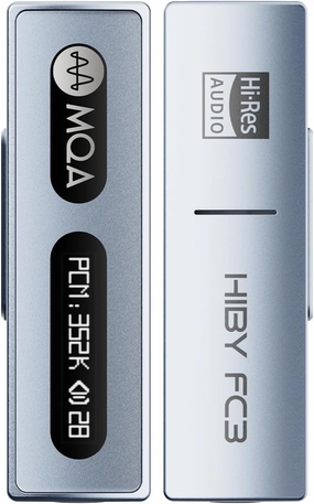 HiBy FC3 USB DAC with Display Hi-Res Audio 112mW Output Power Support PCM DSD MQA dongle for iPhone/MAC/Android/Windows(Blue) DAC,USB audio converter,digital to analog converter,