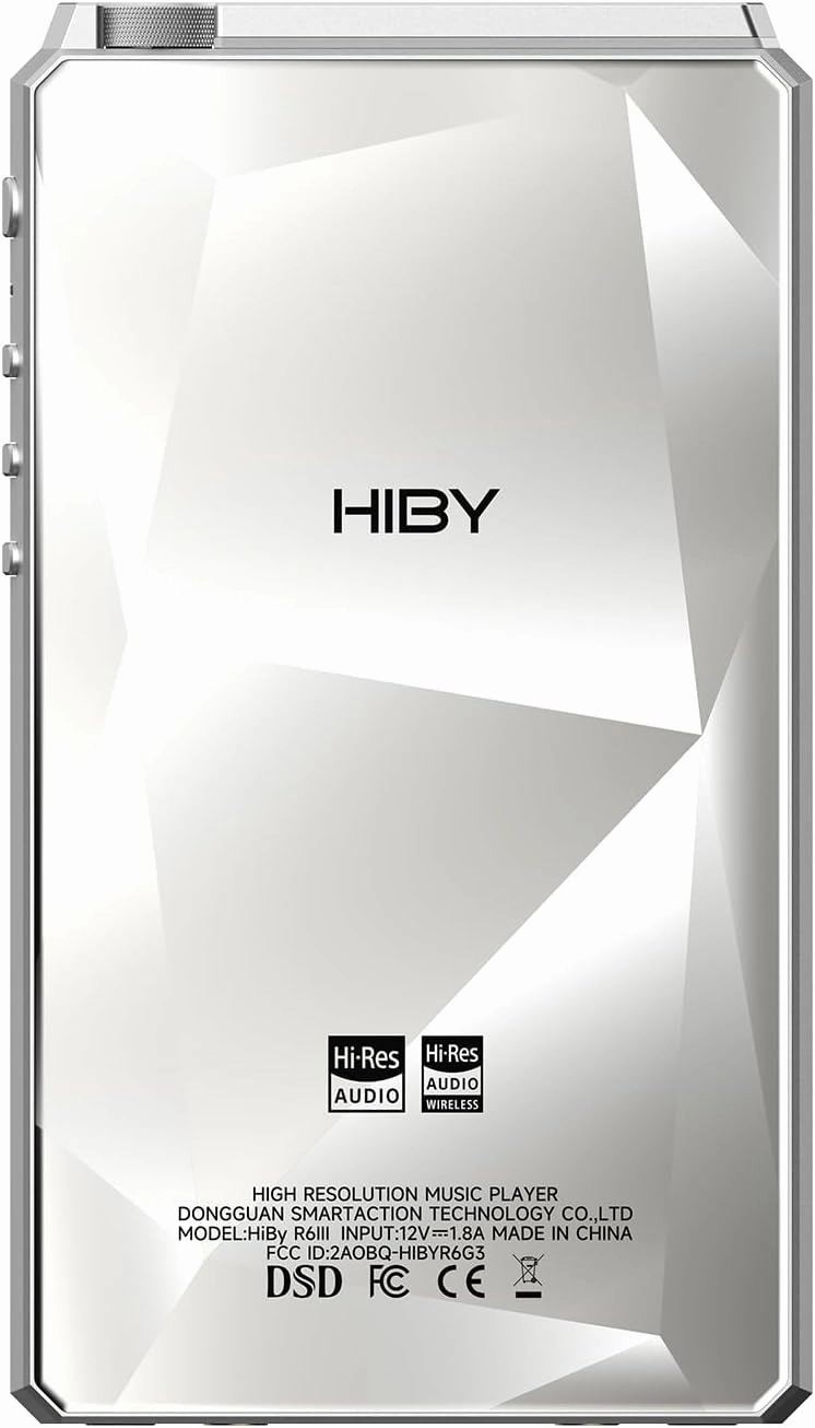 HiBy R6 III 2025 High-Res Portable Audio Player with Dual-Band WiFi, Bluetooth 5.0, 4 DACs, Class A/AB Amp, DSD512, and Android 12 (Silver)