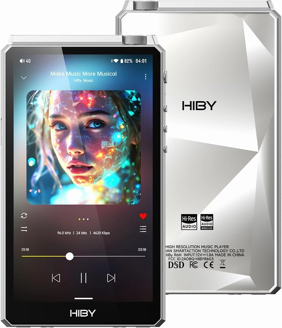 HiBy R6III 2025 DAP Player Hi Res Audio MP3 Player with Class A&AB Amp/Android 12/Bluetooth 5.0/WiFi/64G 2TB Expandable Memory hi-res portable player,digital audio player,DAP lossless,