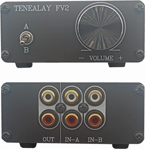 HiFi RCA Passive Preamp Stereo Audio Preamplifier with Volume Control, A/B Audio Switch selector FV2 phono preamp,turntable amplifier,record player preamp,