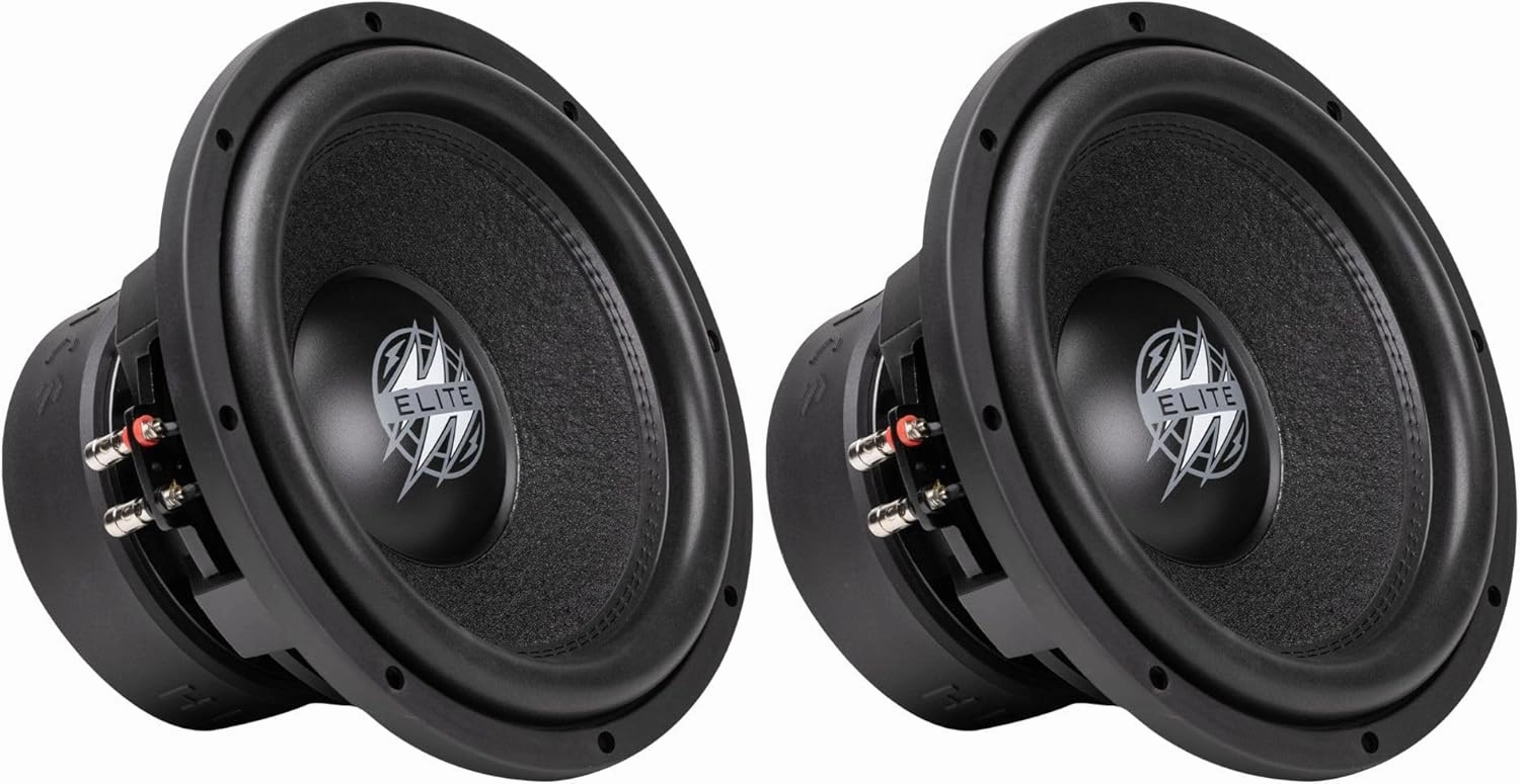 Hifonics Elite 2 Pack 12 Inch Car Mount Subwoofer with Dual 4 Ohm Voice Coil Speaker 1600 Watt Peak Power Mobile Amplifier System, Black power amplifier,stereo amp,hi-fi power amp,