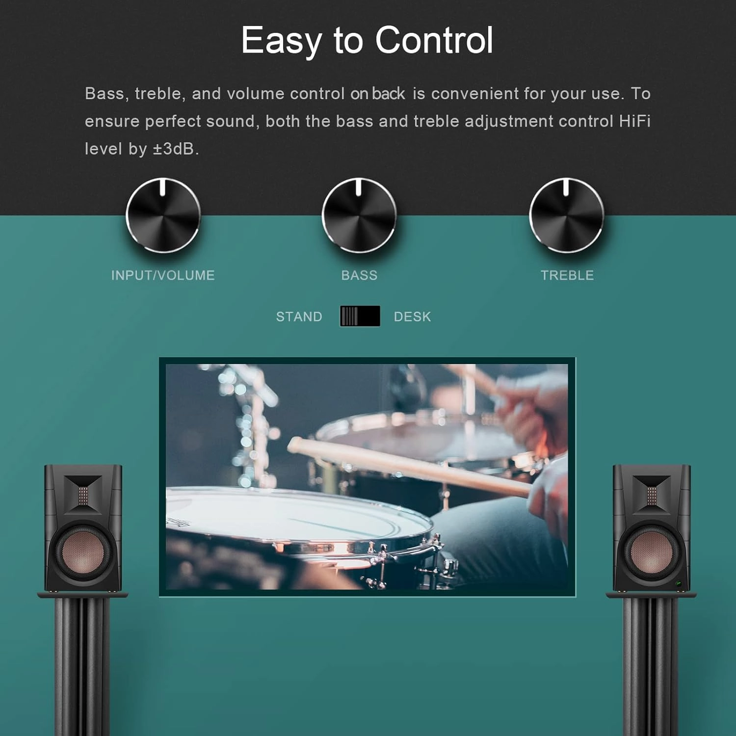 HiVi-Swans D300 Bluetooth Powered Bookshelf Speakers - Studio Monitor Speakers - Bluetooth Desk Speakers for TV/Turntable/PC - 6.5 Inch Near Field HiFi 300w RMS - Wood Grain