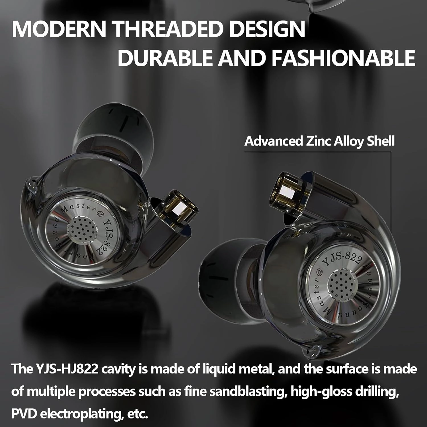 HJ822 In-Ear Monitor, HiFi Headphones with Dual Magnetic Dynamic Driver, IEM Earphones Gaming Earbuds with Volume Control Bass Stereo Noise Isolating, 3.5mm Tangle-Free Cord (Without mic)