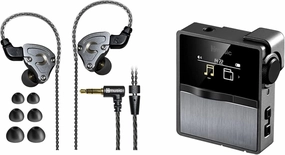 Hmusic P68 HiFi mp3 Player and WE02 Wired HiFi Earbuds, Superiod Sound Quality HiFi Music Player and Headphones Bundle for Music Lovers hi-res portable player,digital audio player,DAP lossless,