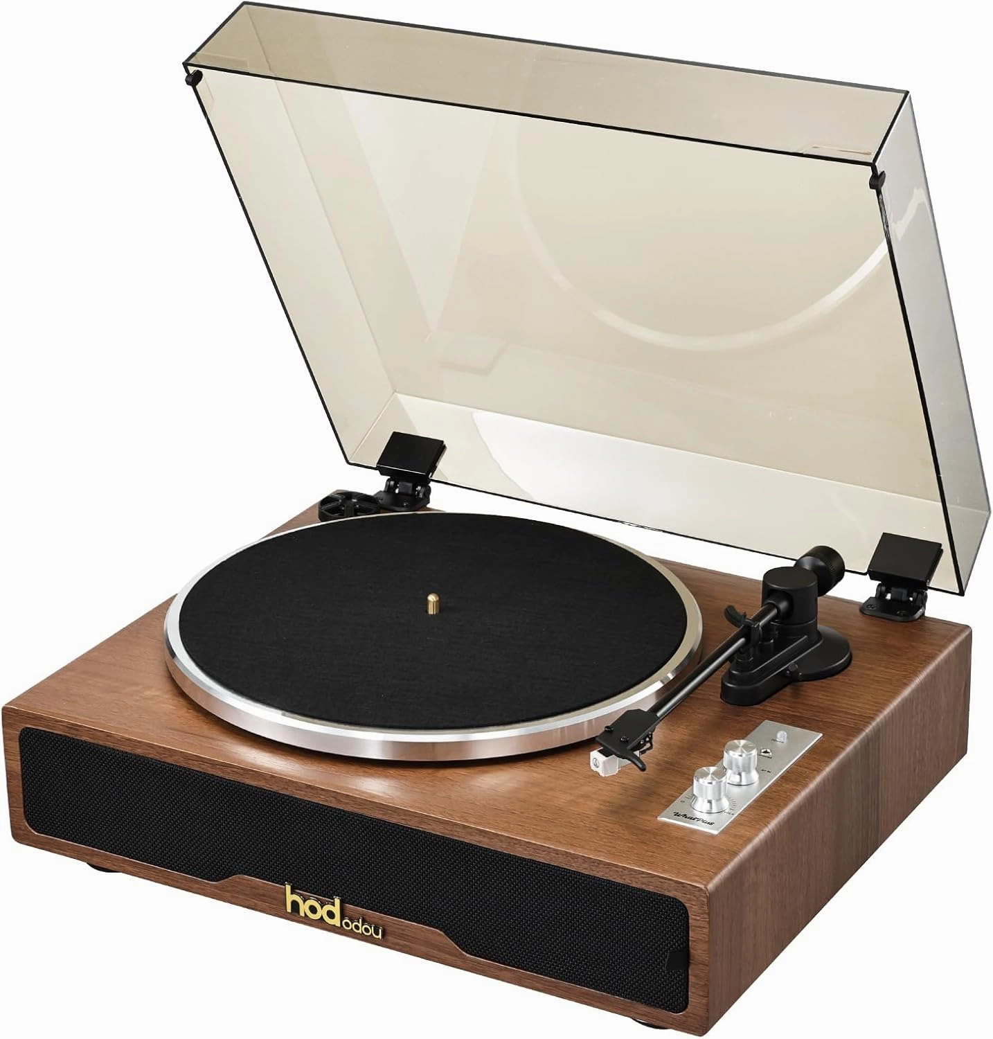 Hododou Belt-Drive Turntable for Vinyl Records, Record Player with Magnetic Cartridge, High-Fidelity Vinyl Player with Speaker, Stereo Turntable for LP & 45s, Plays 33-1/3 and 45 RPM Records belt-drive turntable,vinyl record player,audiophile turntable