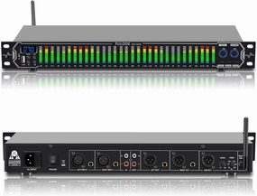 Home Audio Equalizer, Professional 31-Band Digital Eoualizer,Noise Reduction Rack Mount Audio Spectrum Analyzer,Stereo graphic equalizer Real-time frequency level display audio rack,hi-fi component stand,media shelf,