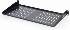 Home Rack Shelf - Universal Cantilever Vented 1U Rack Tray for 19 Server Racks or Cabinets  Cold Rolled Steel for Network and AV Equipment by SimpleCord audio rack,hi-fi component stand,media shelf,