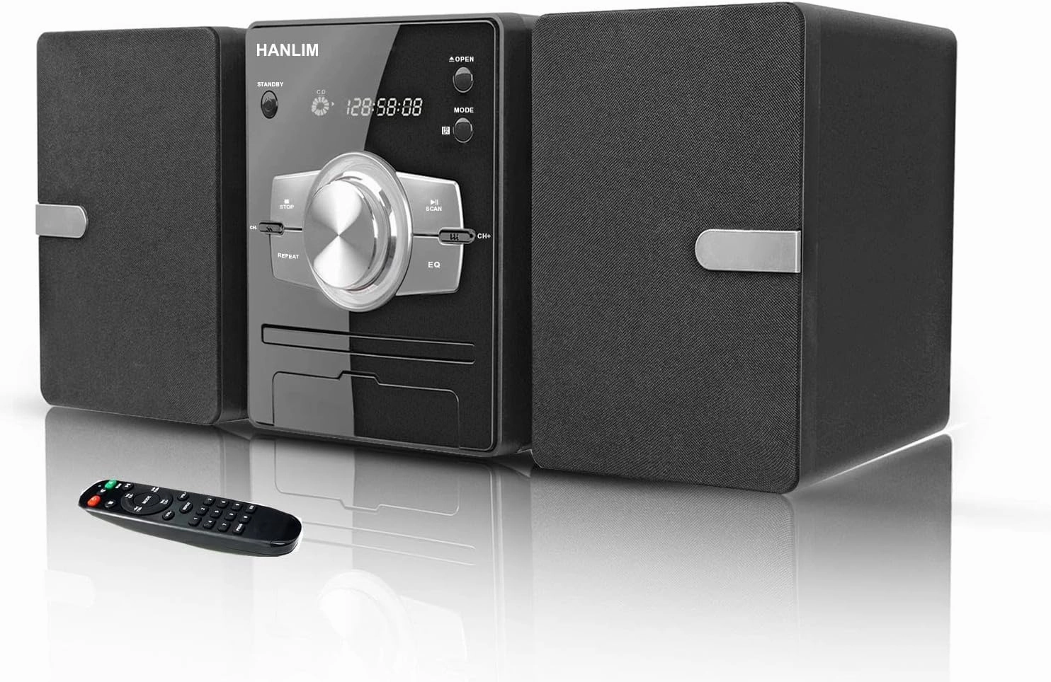 Home Stereo System with CD Player, FM Radio, Bluetooth, AUX in, USB in, Earphone Jack, Remote Control Included, 30W HiFi Shelf Stereo System balanced output player,audiophile player,hi-res digital player,