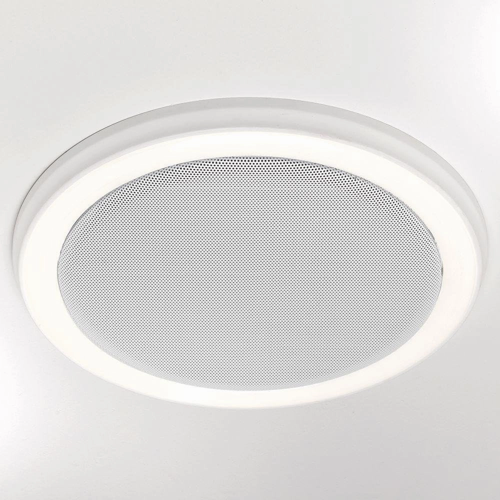 Homewerks 7130-16-BT Bathroom Fan with Color Changing LED Light and Bluetooth Speaker 110 CFM 1.5 Sones 4000K Cool White 1000 Lumens with Wall Switch