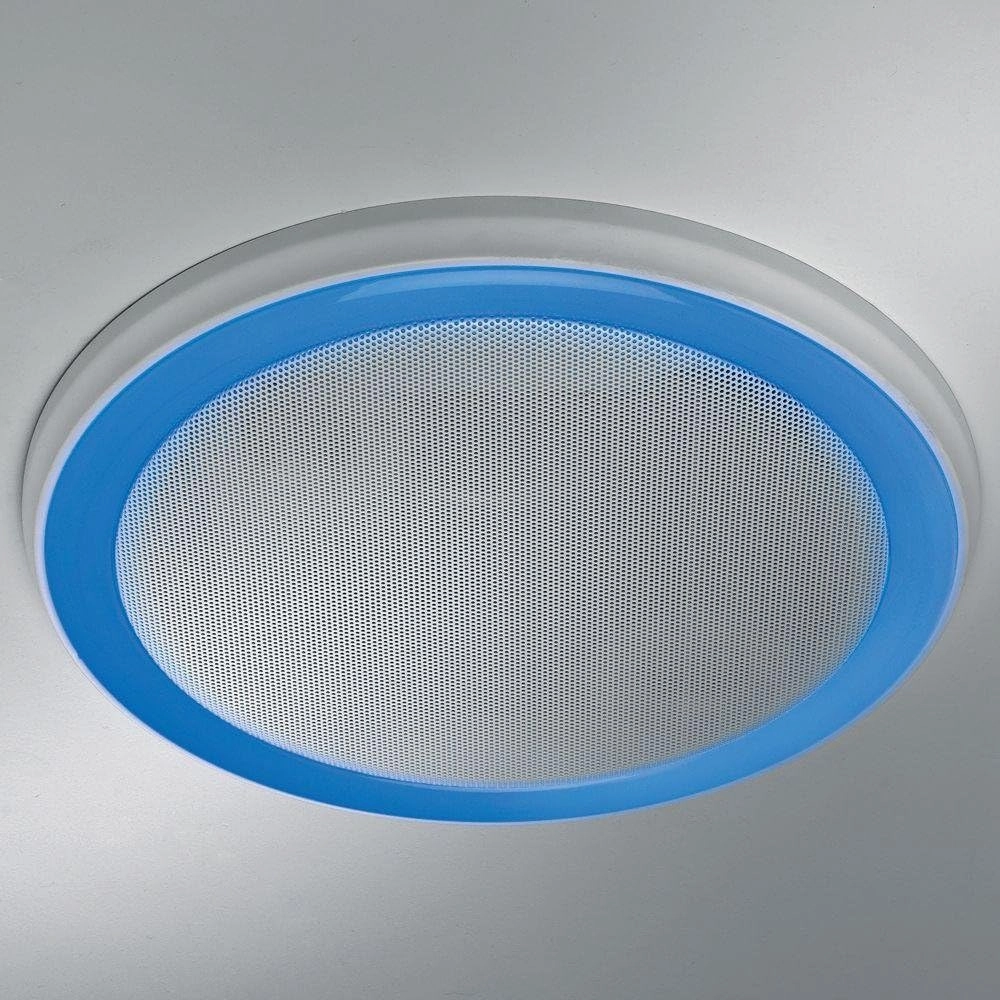 Homewerks 7130-16-BT Bathroom Fan with Color Changing LED Light and Bluetooth Speaker 110 CFM 1.5 Sones 4000K Cool White 1000 Lumens with Wall Switch