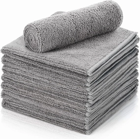 Honeydak 8 Pack Microfiber Record Cleaning Cloth, 12" x 12" Anti Static Record Cleaning Cloth Fiber Towels for Glasses, TV Screen, Laptop(Gray) record cleaning kit,vinyl cleaner,stylus brush set,
