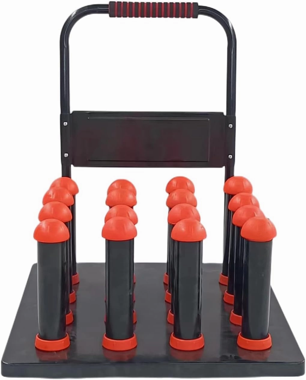 HSW Vinyl Roll Storage Cart with Handle 16-Roll, Heavy Duty Digital Media Roll Stand, Holds 3" Core Rolls, Ideal for Paint Protection Roll/Photography Paper/Blueprint/Windows Film Rolls (Black) vinyl storage,record holder,LP organizer,