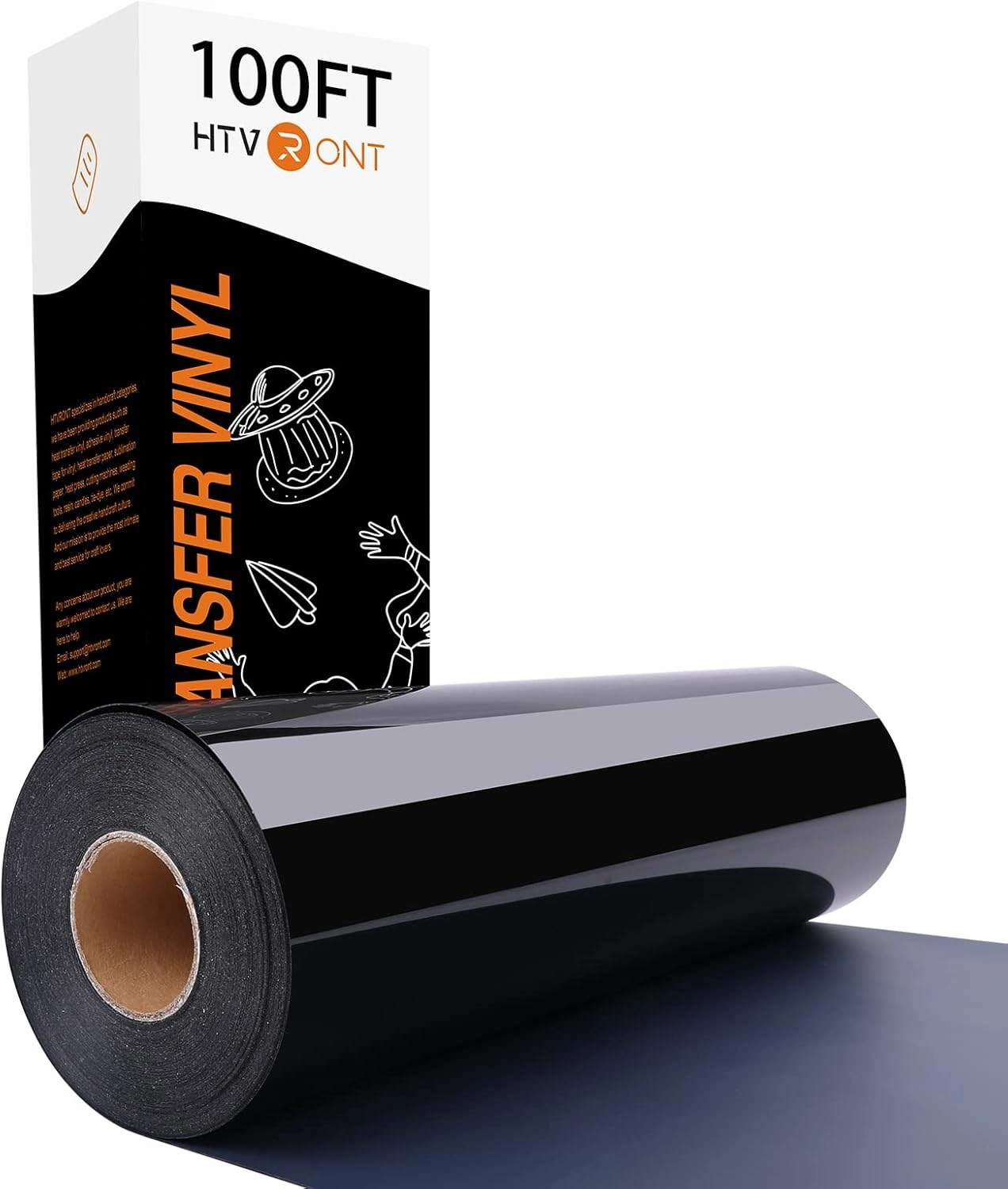 HTVRONT HTV Vinyl Rolls Black Iron on Vinyl - 12" x 100ft HTV Vinyl for Shirts, Black Heat Transfer Vinyl for All Cutting Machines - Easy to Cut & Weed for DIY Heat Vinyl Design vinyl accessories,turntable parts,record player tools,