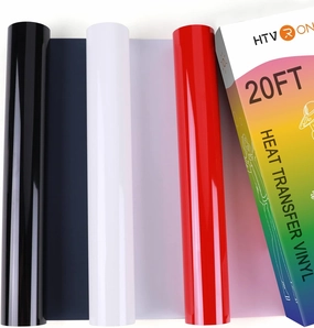 HTVRONT HTV Vinyl Rolls Red Black and White Heat Transfer Vinyl - 12" x 20ft HTV Vinyl for Shirts, Iron on Vinyl for Cricut & Cameo - Easy to Cut & Weed for DIY Heat Transfer Design vinyl accessories,turntable parts,record player tools,