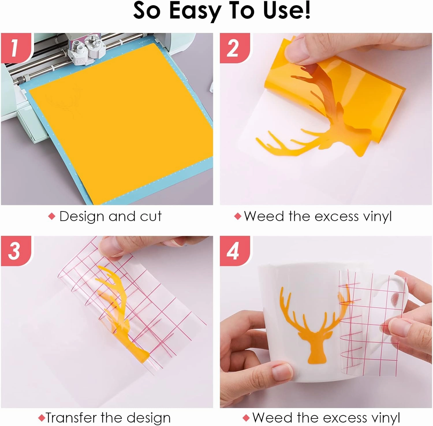 HTVRONT Permanent Vinyl for Cricut Machine-100 Pack 12 "x12 Adhesive Vinyl Sheets Set, 90 Sheets Permanent Bundle & 10 Transfer Tape for Projects and Crafting
