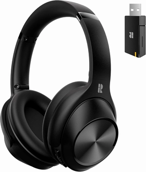 Hybrid Active Noise Cancelling Headphones, Bluetooth 5.4 Headphones Wireless Over Ear with Mic for Clear Calls, Hi-Res Audio, 90H Playtime, Transparency, Deep Bass, Dongle Connect, Custom App noise cancelling headphones,ANC headphones,travel headphones,
