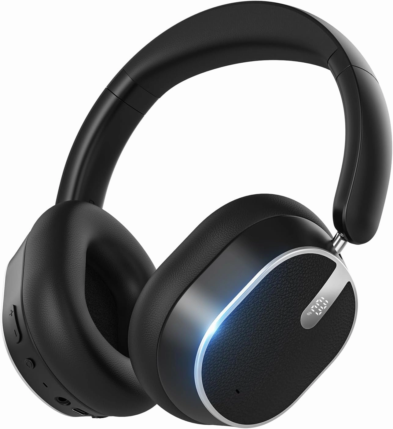 Hybrid Active Noise Cancelling Headphones, Wireless Over Ear Bluetooth Headphones, Foldable Wireless Headset, 60H Playtime, Hi-Res Audio, Deep Bass, Memory Foam Ear Cups, Perfect for Travel & Office over-ear headphones,closed back headphones,wireless s