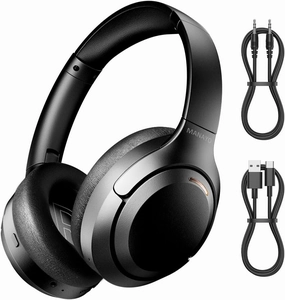 Hybrid Active Noise Cancelling Over Ear Bluetooth Headphones, Wireless ANC Headphones with Microphone for TV, Phone, PC, Laptop, Gym,800mAh Battery, Bluetooth 5.4, Foldable for Travel & Office noise cancelling headphones,ANC headphones,travel headphone