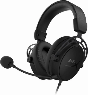 HyperX Cloud Alpha S - PC Gaming Headset, 7.1 Surround Sound, Adjustable Bass, Dual Chamber Drivers, Chat Mixer, Breathable Leatherette, Memory Foam, and Noise Cancelling Microphone  Blackout over-ear headphones,closed back headphones,wireless studio cans,