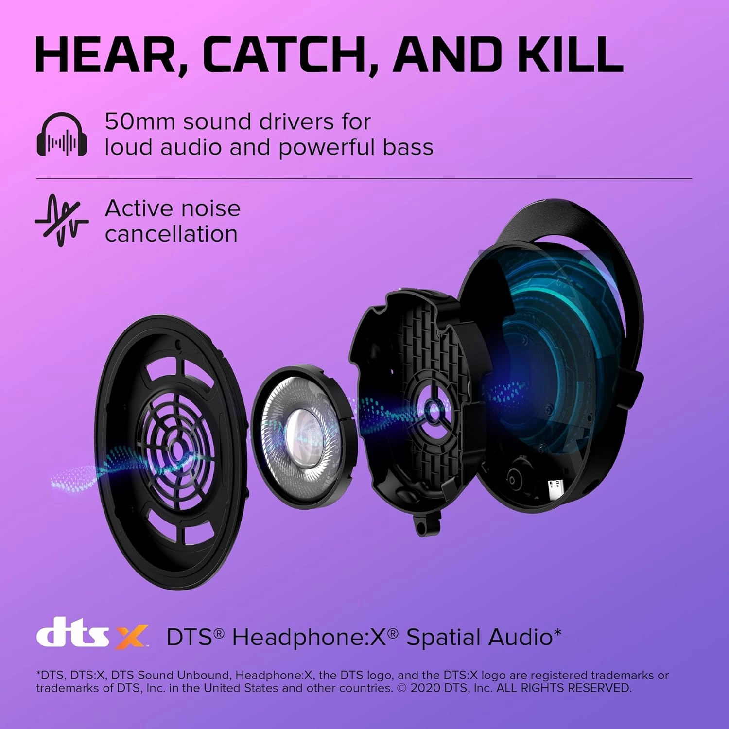 HyperX Cloud Stinger 2 - Wireless Gaming Headset  Compatible with PC. Noise-cancelling Swivel-to-mute Microphone, Comfortable Memory Foam, UP to 20 hours of battery life,Black