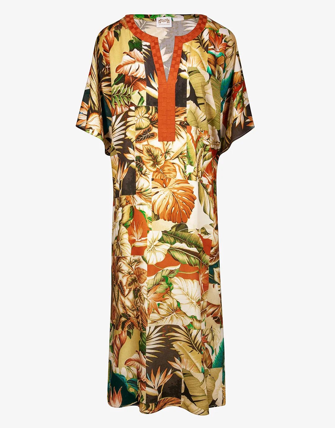 Hypnotic Maxi Kaftan - Sepia Leaves