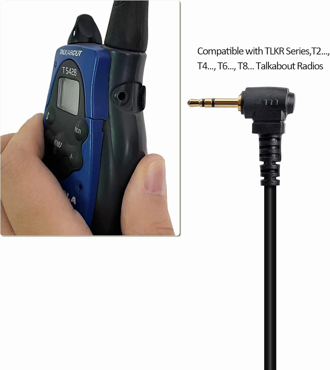 HYS MT352R T478 Series T100 FRS/GMRS radios Earpiece with PTT to 3.5mm Audio Adapter, 1 Pin to 3.5mm RF Adapter for Motorola MD200TPR MH230R MR350R MS350R MT350R MG160A MH230TPR Walkie Talkie