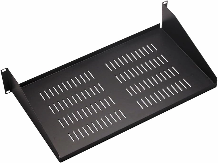ICC 2U Server Rack Shelf, Heavy-Duty Ventilated Steel Cantilever Tray for 19" Network Equipment Racks, 10" Deep, 50 lbs Capacity, Single-Pack, Black music server,hi-fi media server,digital audio storage,