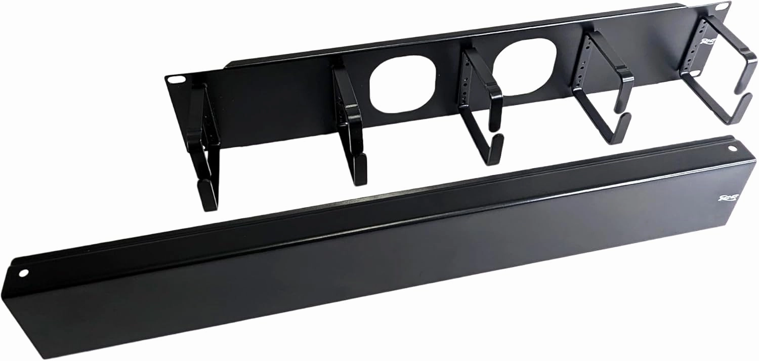 ICC Ring Cable Manager Panel with Cover, 2U Rack Mount Space, Black Powder Coat Finish, Cable Management for 19" Racks and Cabinets, Metal, 3" Horizontal Deep, Pack of 1 music server,hi-fi media server,digital audio storage,