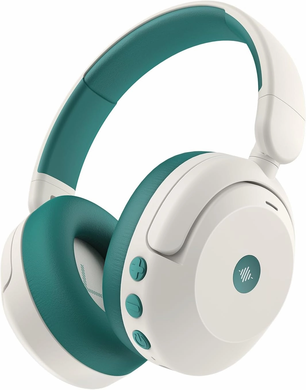 iClever BTH20 Active Noise Cancelling Headphones for Kids, 60H Play Time,Type C Fast Charging,Safe Volume 80dBA,Bluetooth5.4,Award-Winning Kids Headphones Wireless for iPad Tablet Airplane,White&Green noise cancelling headphones,ANC headphones,travel h
