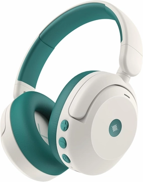 iClever BTH20 Active Noise Cancelling Headphones for Kids, 60H Play Time,Type C Fast Charging,Safe Volume 80dBA,Bluetooth5.4,Award-Winning Kids Headphones Wireless for iPad Tablet Airplane,White&Green noise cancelling headphones,ANC headphones,travel h