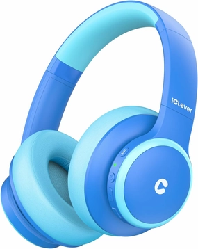 iClever BTH26 Active Noise Cancelling Headphones for Kids, 60H Play Time, Safe Volume 80dBA, Type C Fast Charging, Bluetooth5.4, Kids Bluetooth Headphones with Mic AUX Cord for iPad Airplane, Blue noise cancelling headphones,ANC headphones,travel headphone