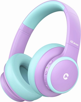 iClever BTH26 Active Noise Cancelling Headphones for Kids, 60H Play Time, Safe Volume 80dBA, Type C Fast Charging, Bluetooth5.4, Kids Bluetooth Headphones with Mic AUX Cord for iPad Airplane, Purple noise cancelling headphones,ANC headphones,travel headpho