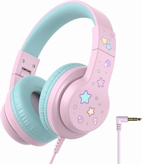 iClever Kids Headphones for School/Travel with Safe Volume 85dBA, HS19S Stereo Sound Over-Ear Girls Boys Headphones for Kids, Foldable 3.5mm Wired Headphone for iPad/Computer over-ear headphones,closed back headphones,wireless studio cans,