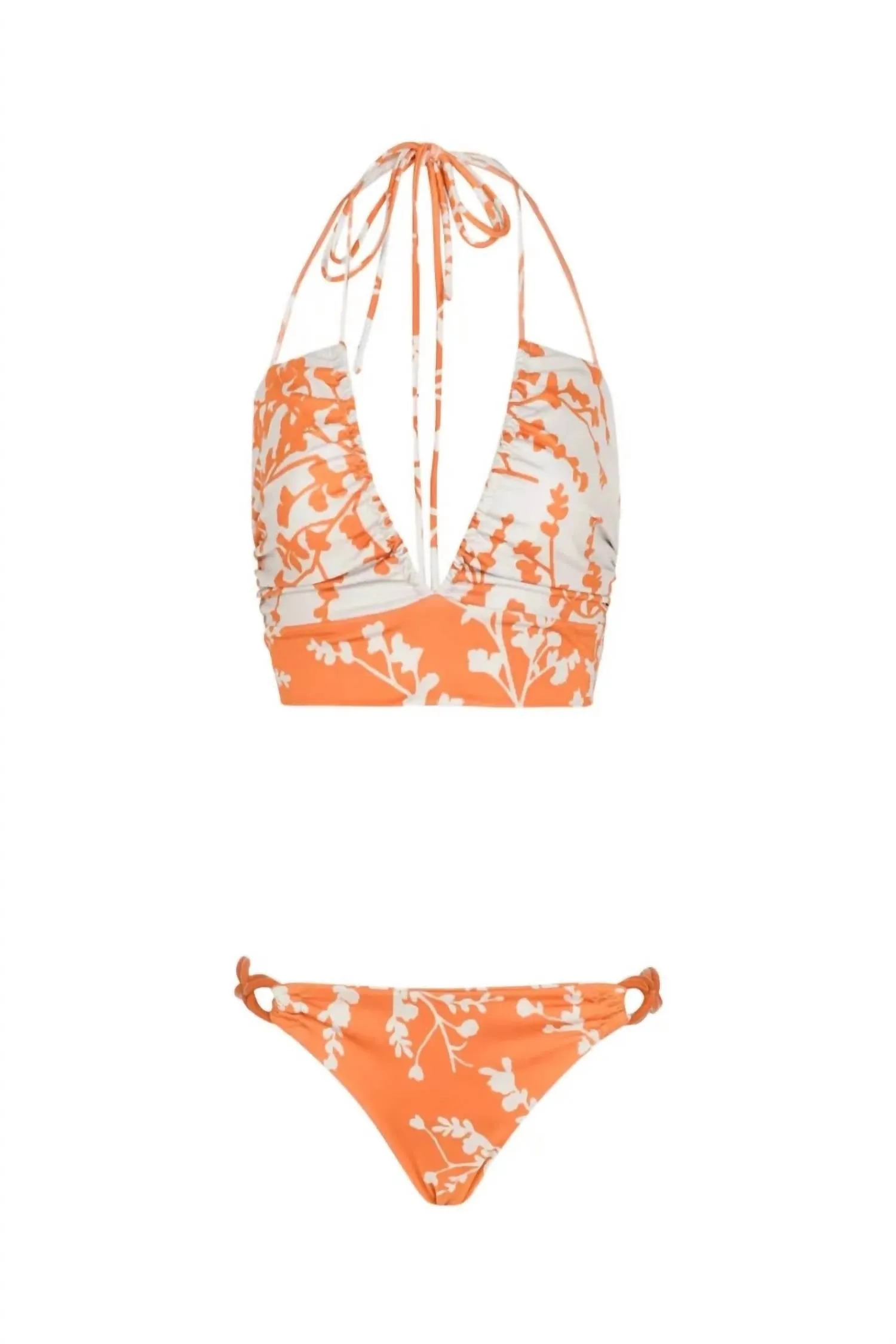 Idina Bikini Bottom In Orange Blossom Branch