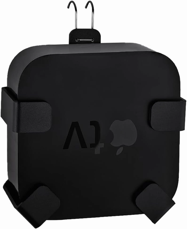 IFCASE Wall/Under Desk/Back of TV Mount Compatible with All Apple TV Generations (Including All 4K Models) - 2 Packs (Black) speaker wall mount,audio bracket,AV wall mounting,