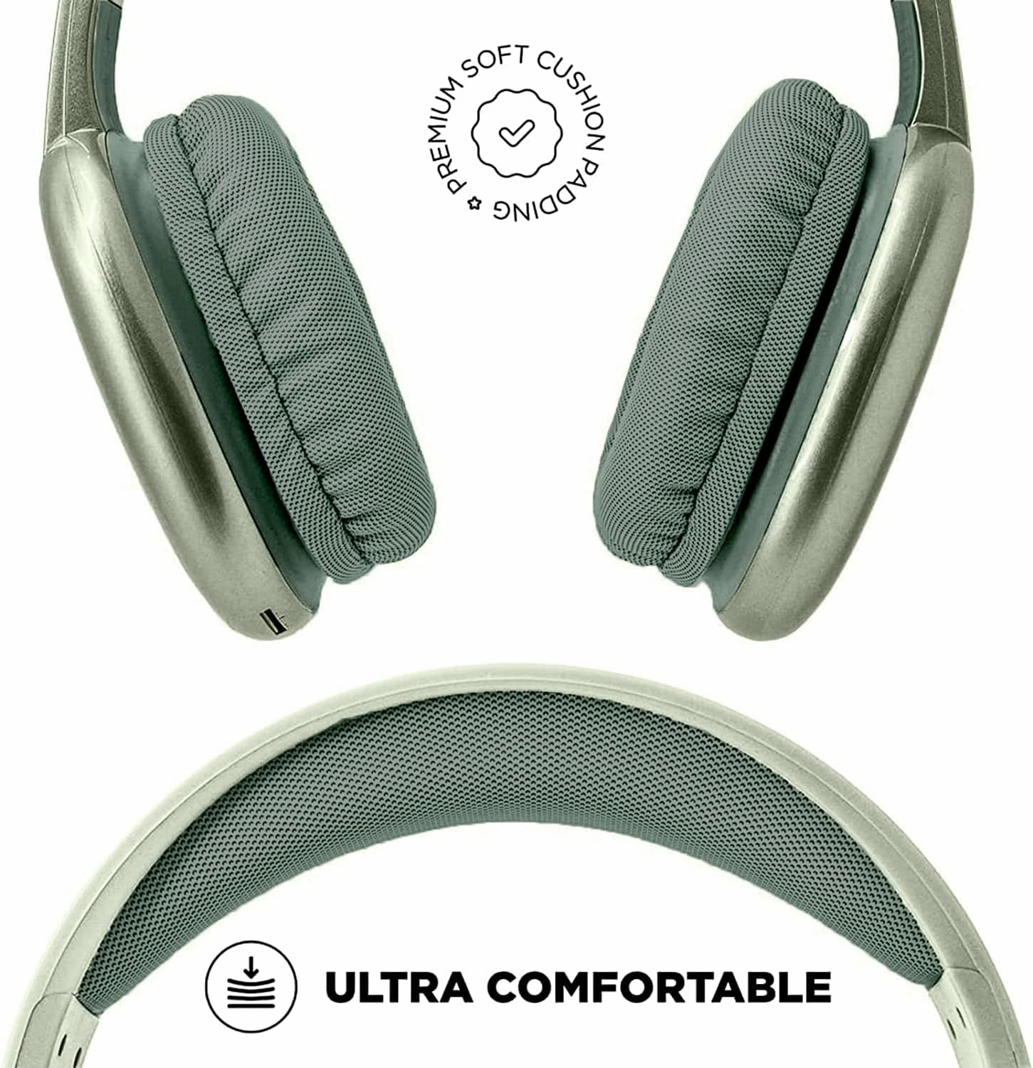 iJoy Ultra Wireless Headphones with Microphone- Rechargeable Over Ear Wireless Bluetooth Headphones with 10Hr Playtime, SD Slot, Backup Wire- Soft Cushion Wireless Headset with Mic (Green)